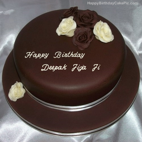 Rose Chocolate Birthday Cake For Deepak Jija Ji