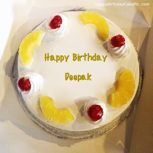 ï¸ Pineapple Birthday Cake For Deepak, images of happy birthday deepak cake