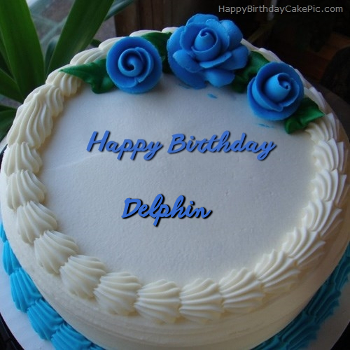 write name on Blue Flower Ice-cream Cake