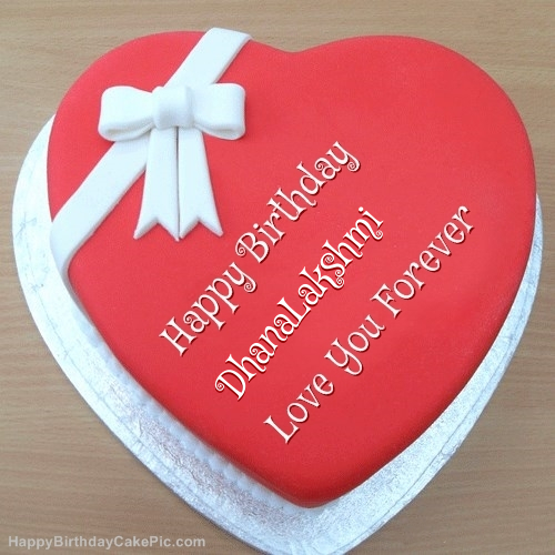 write name on Pink Heart Happy Birthday Cake