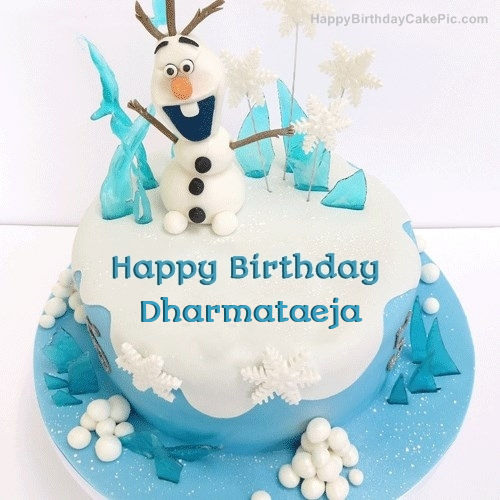 write name on Frozen Olaf Birthday Cake