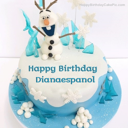 write name on Frozen Olaf Birthday Cake