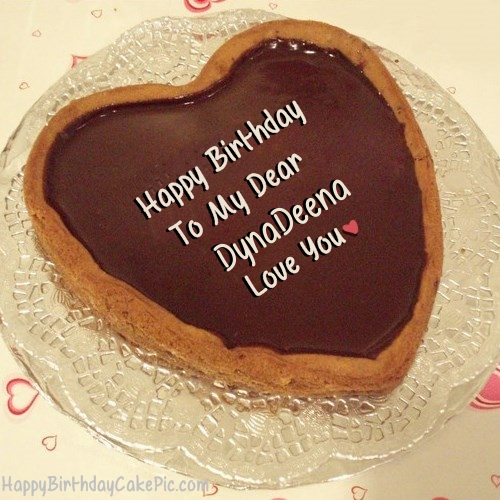 write name on Chocolate Heart Birthday Cake For Lover