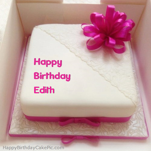 ️ Pink Happy Birthday Cake For Edith