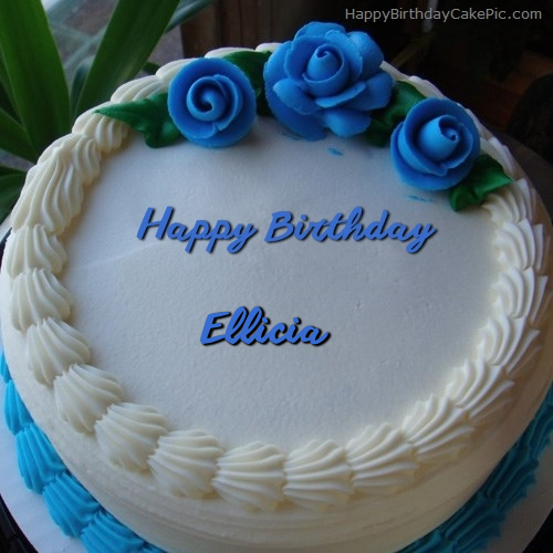 write name on Blue Flower Ice-cream Cake