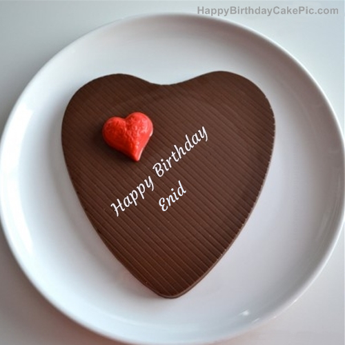 write name on Chocolate Heart Cake