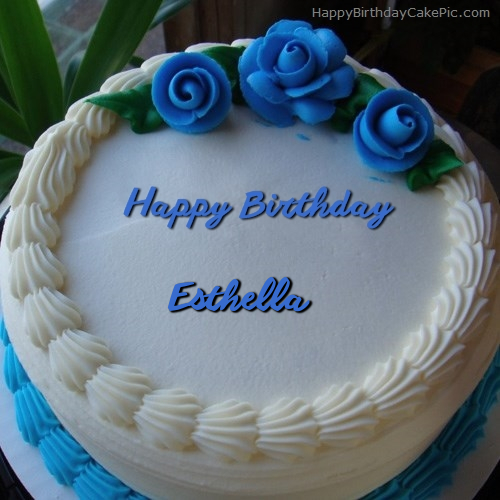 write name on Blue Flower Ice-cream Cake