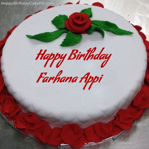 Red Rose Birthday Cake For Farhana Appi