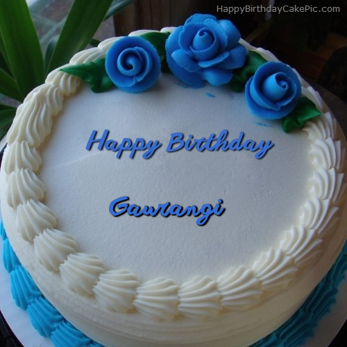 write name on Blue Flower Ice-cream Cake