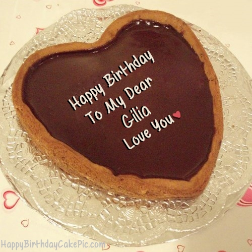 write name on Chocolate Heart Birthday Cake For Lover