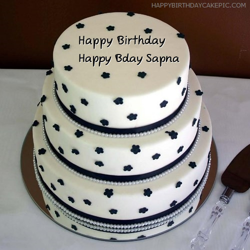 Layered Birthday Cake For Happy Bday Sapna