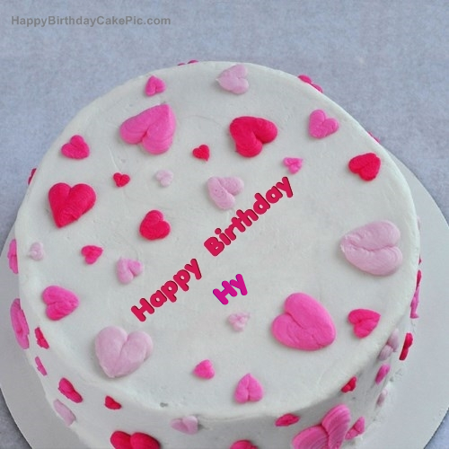 write name on Little Hearts Birthday Cake