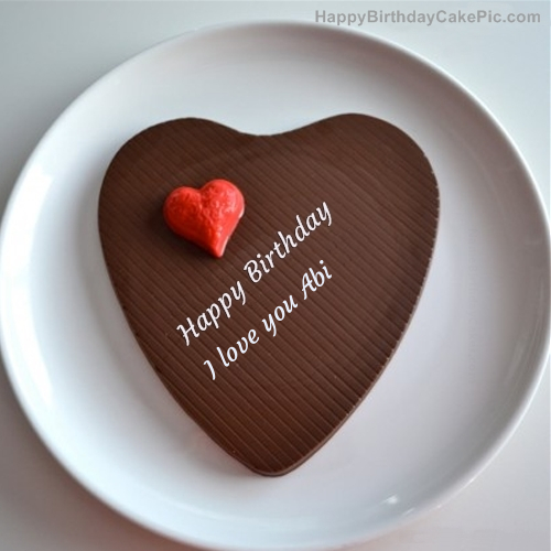 Chocolate Heart Cake For I Love You Abi