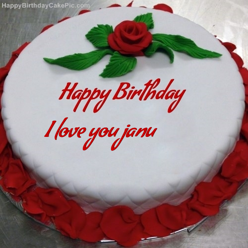 Red Rose Birthday Cake For I Love You Janu