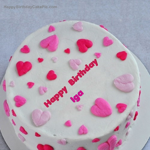 write name on Little Hearts Birthday Cake