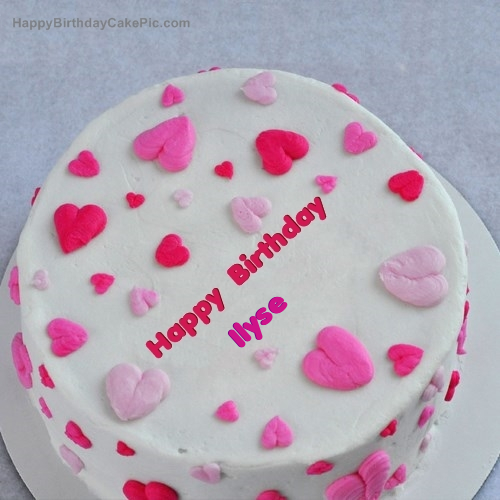 write name on Little Hearts Birthday Cake