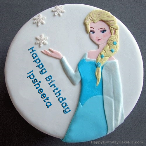 write name on Frozen Elsa Birthday Cake