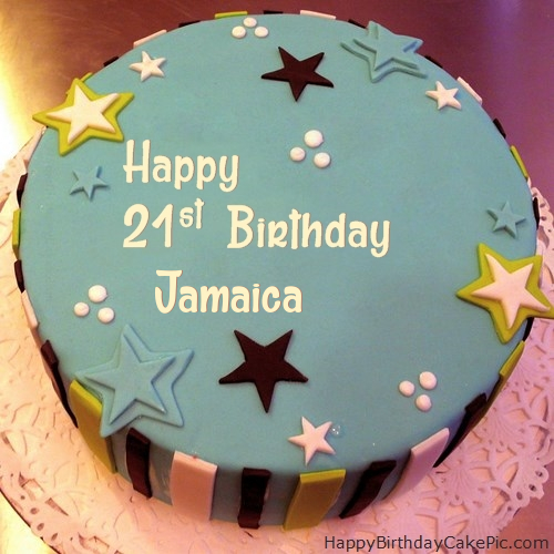 Elegant 21st Birthday Cake For Jamaica