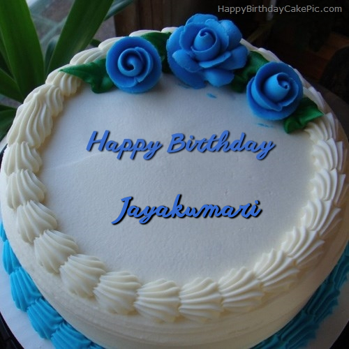 write name on Blue Flower Ice-cream Cake