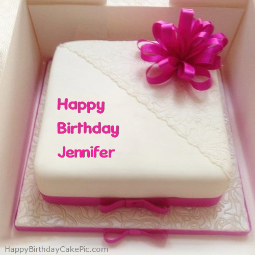 Pink Happy Birthday Cake For Jennifer