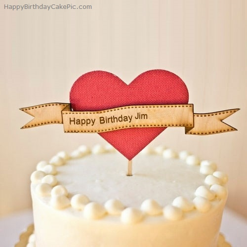 write name on Heart Happy Birthday Cake