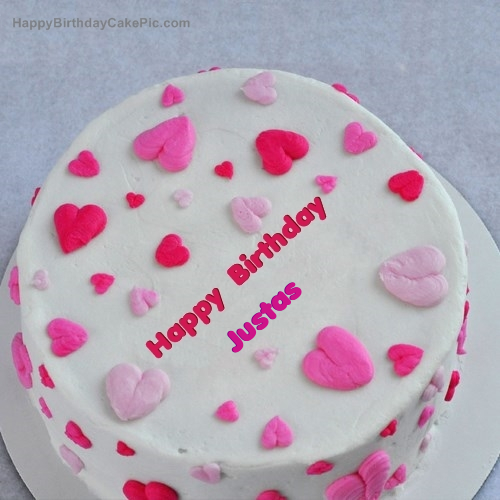 write name on Little Hearts Birthday Cake