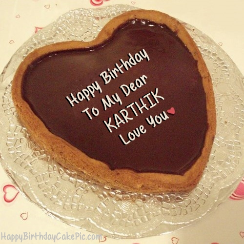 Chocolate Heart Birthday Cake For Lover For Karthik
