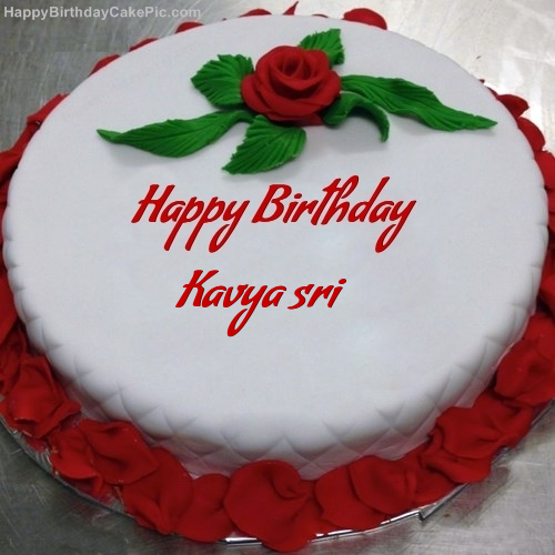 Red Rose Birthday Cake For Kavya Sri