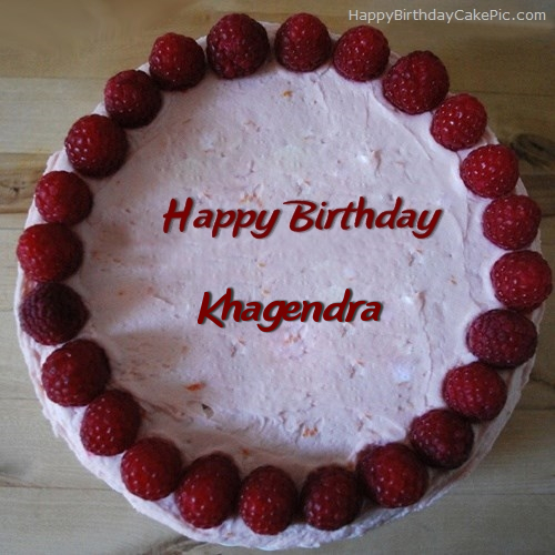 write name on Strawberry Border Birthday Cake