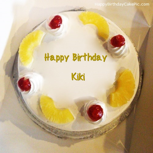 Happy birthday bubble letters Pineapple birthdya cake