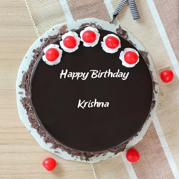 Enthralling Black Forest Delight Birthday Cake For Krishna