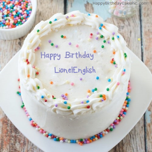 write name on Sprinkle Birthday Cake