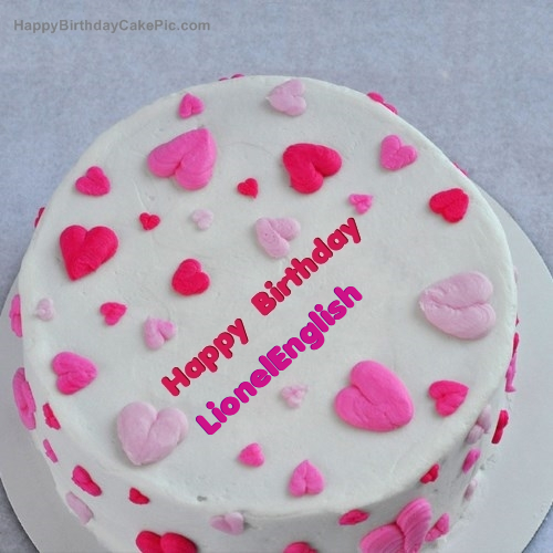 write name on Little Hearts Birthday Cake