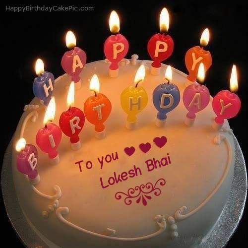 ❤️ Candles Happy Birthday Cake For Lokesh Bhai
