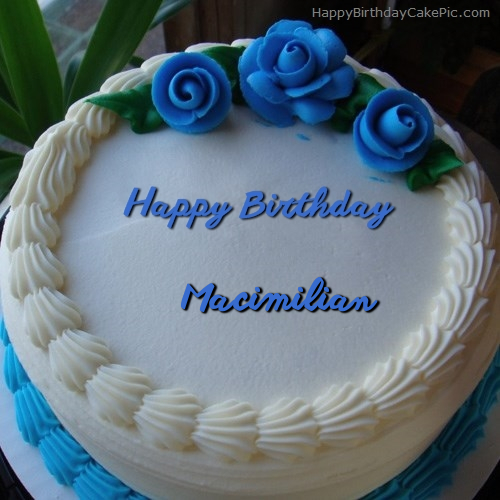 write name on Blue Flower Ice-cream Cake