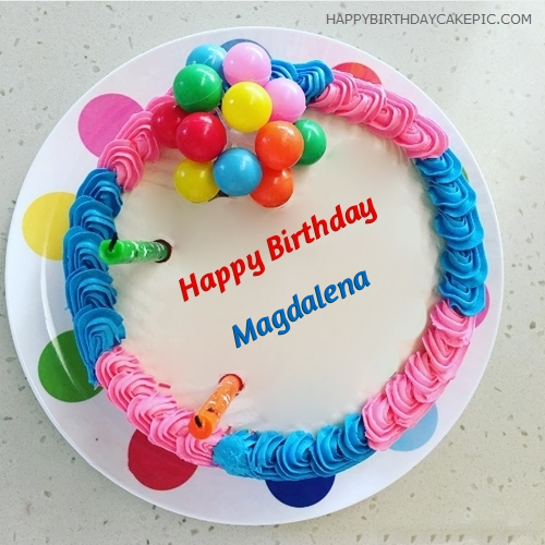 ️ Colorful Happy Birthday Cake For Magdalena