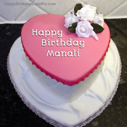 ❤️ Pink Happy Birthday Cake For Manali