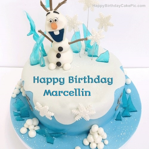 write name on Frozen Olaf Birthday Cake