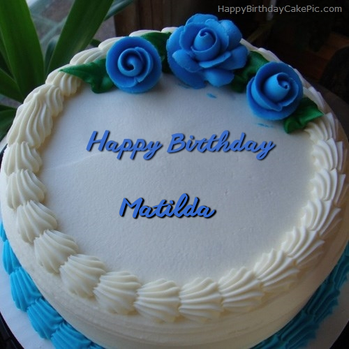 write name on Blue Flower Ice-cream Cake