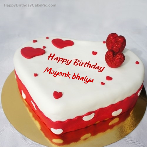 Ice Heart Birthday Cake For Mayank Bhaiya