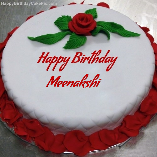 Red Rose Birthday Cake For Meenakshi