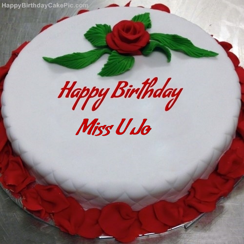 Red Rose Birthday Cake For Miss U Jo