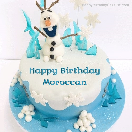 write name on Frozen Olaf Birthday Cake