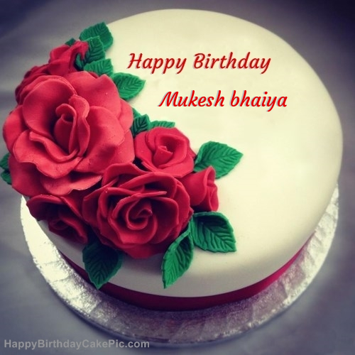 Roses Birthday Cake For Mukesh Bhaiya