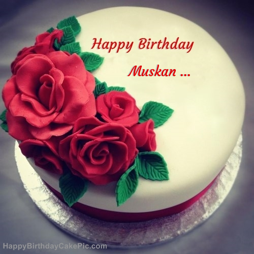 Roses Birthday Cake For Muskan