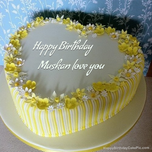 Vanilla Birthday Cake For Muskan Love You