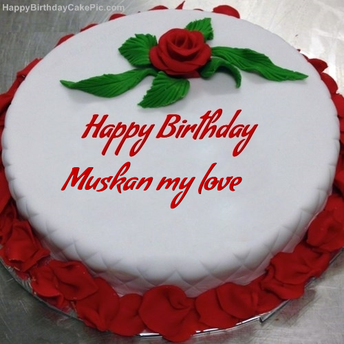 Red Rose Birthday Cake For Muskan My Love