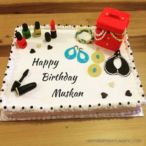 Cosmetics Happy Birthday Cake For Muskan