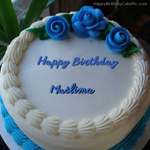 write name on Blue Flower Ice-cream Cake