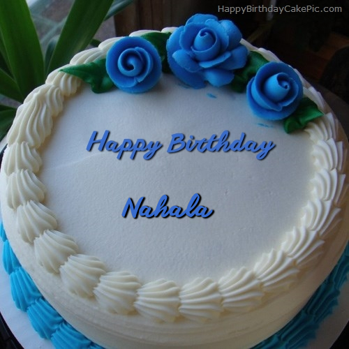 write name on Blue Flower Ice-cream Cake